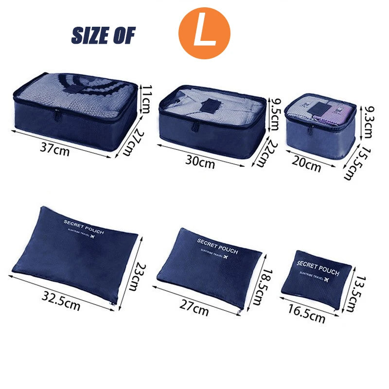 TRAVORA™ 6-Piece Travel Packing Organizer Set