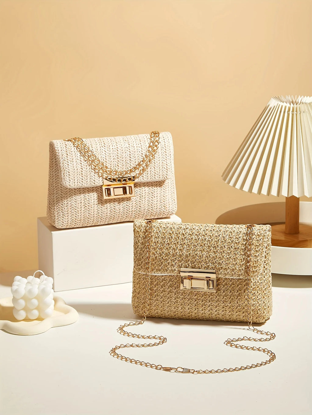 SOLÉVIA™ Handwoven Straw Shoulder Crossbody Bag