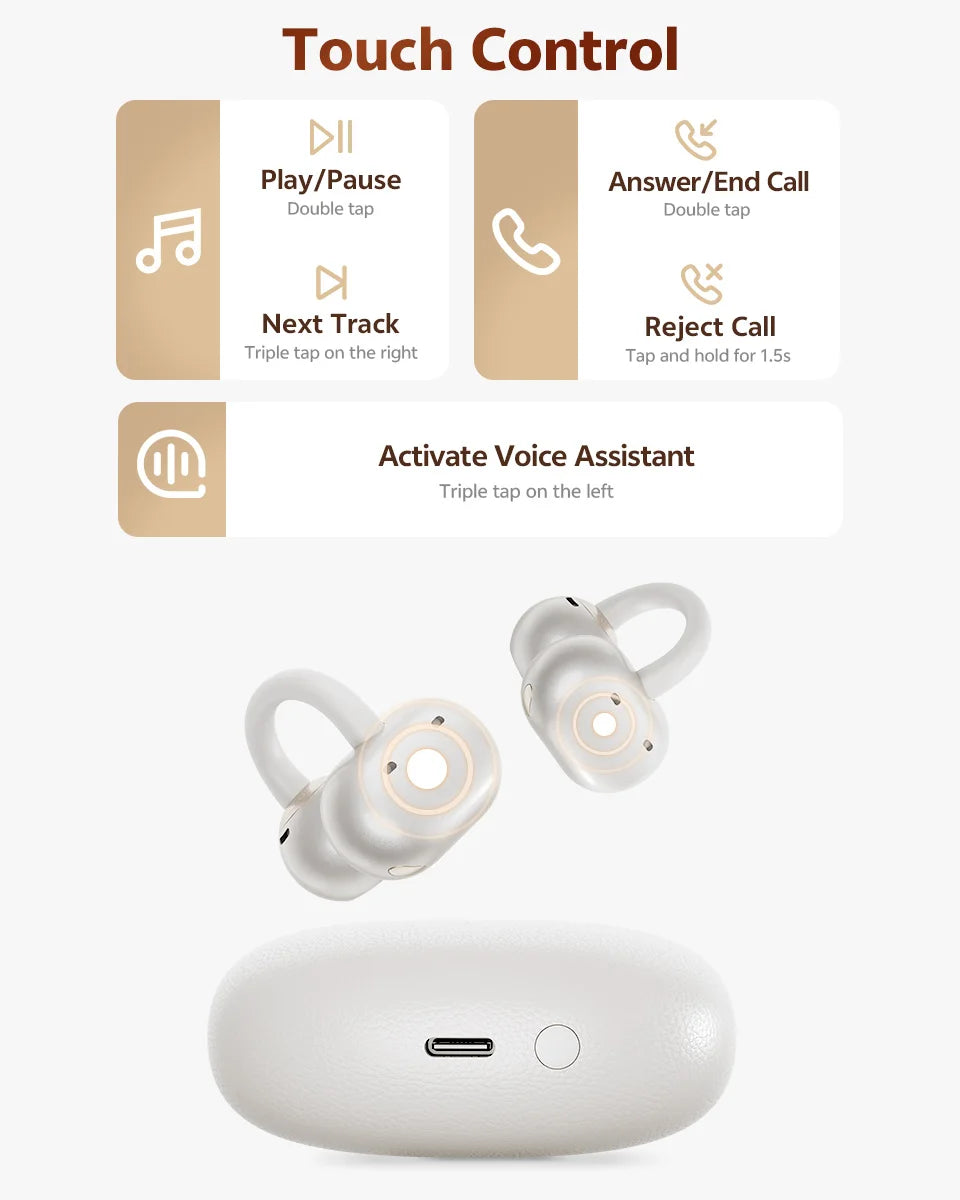 AURION™ Crossky Open-Ear Clip Wireless Earbuds