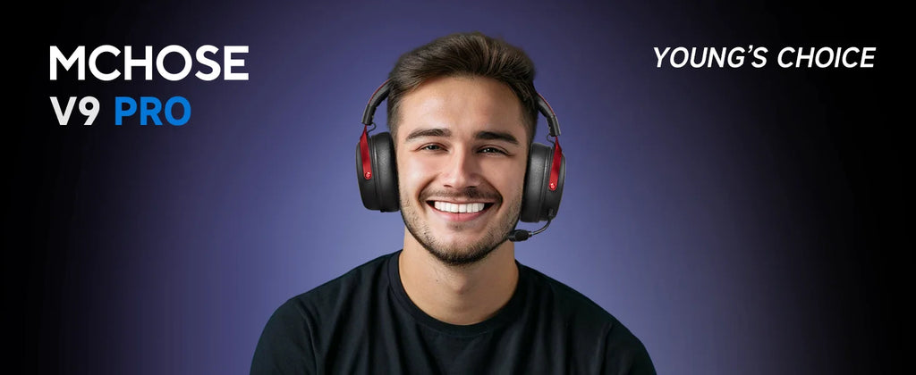 MCHOSE V9 Pro Wireless Gaming Headset – 7.1 Surround, Noise-Canceling Mic, Low Latency, Lightweight for PS5, PC & Switch