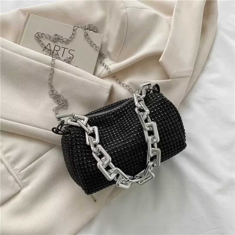LUXEORA™ CrystalGlow Rhinestone Bucket Bag