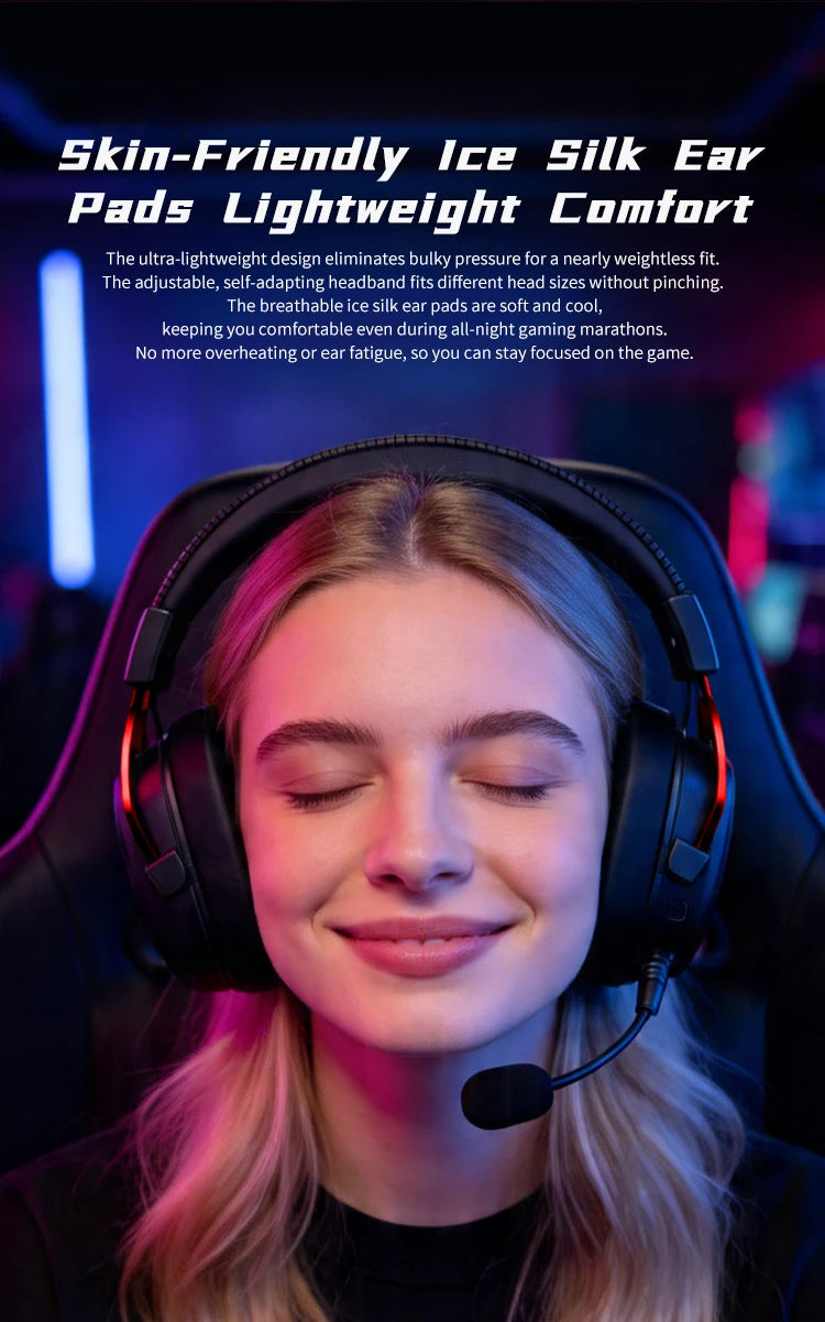 ARTTI Wireless Bluetooth Gaming Headset Over Ear 7.1 Surround Sound Gaming Headphones with Mic Low Latency for PS5 PS4 PC