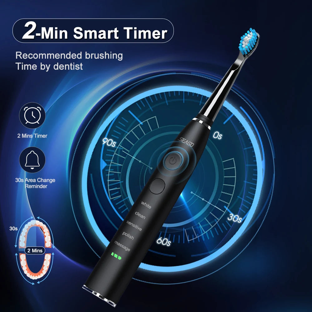 SEAGO™ UltraClean Sonic Electric Toothbrush Set