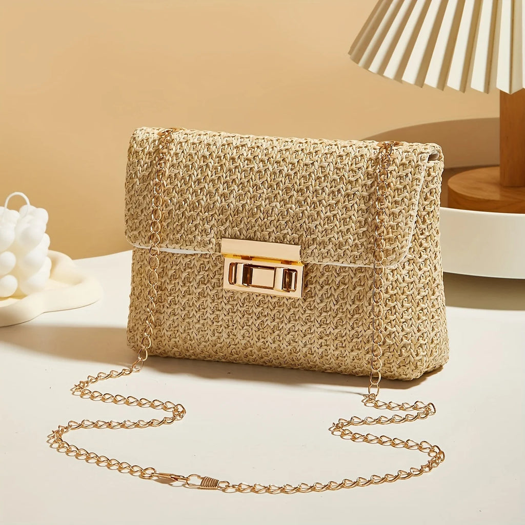 SOLÉVIA™ Handwoven Straw Shoulder Crossbody Bag