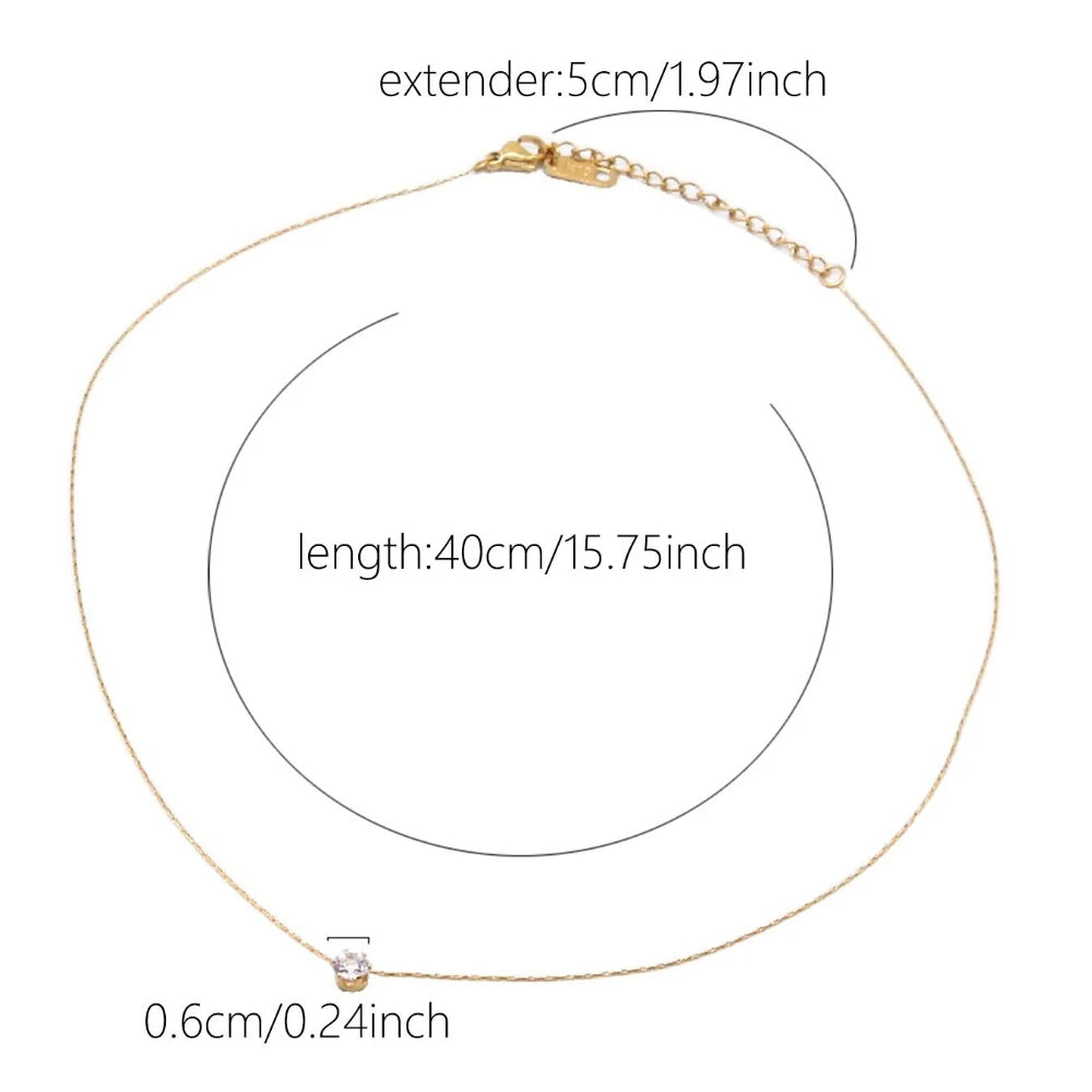 LUNAVÉRA™ Gold Plated Zircon Charm Necklace