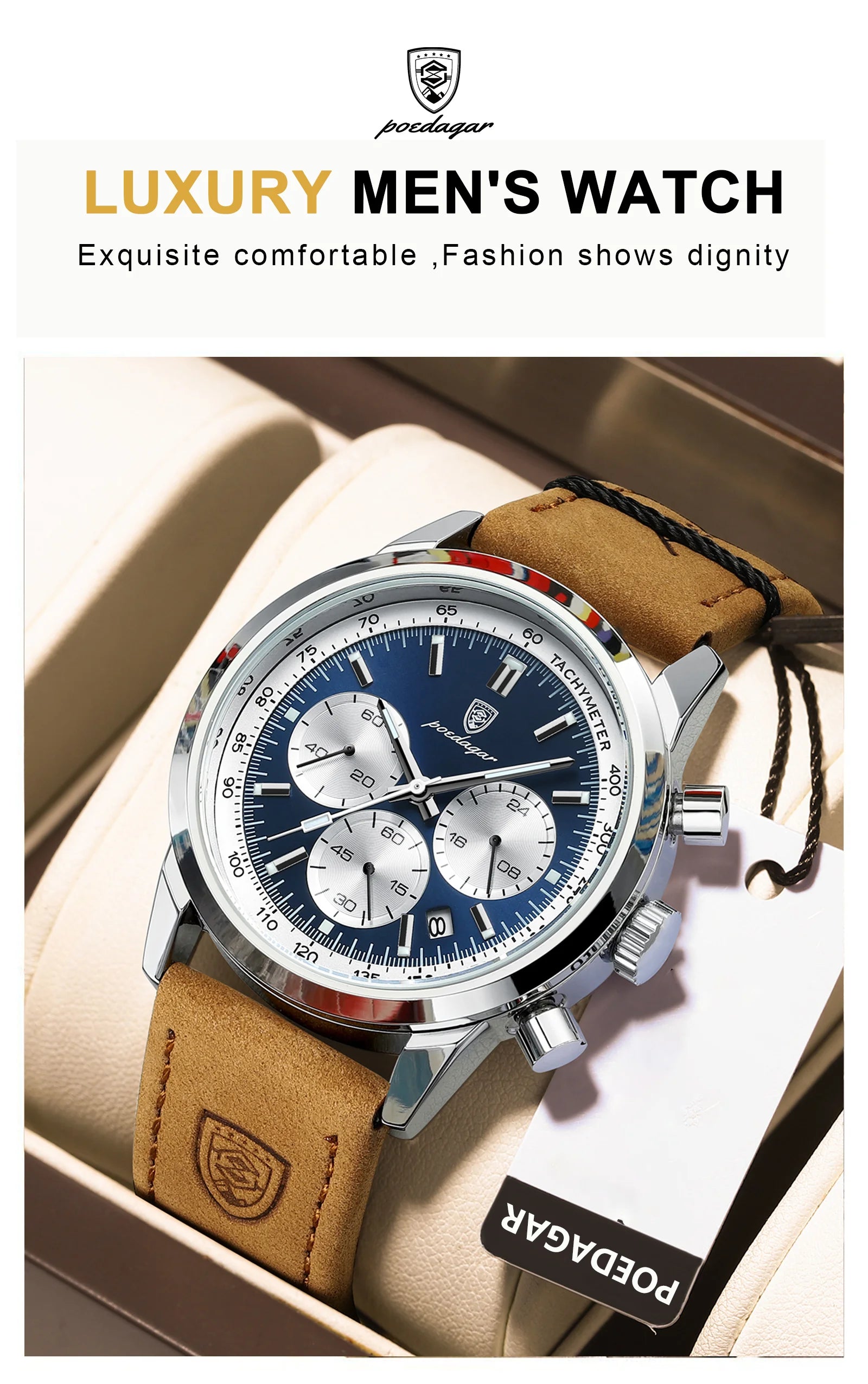 POEDAGAR™ Advanced Business Luxury Leather Men’s Watch