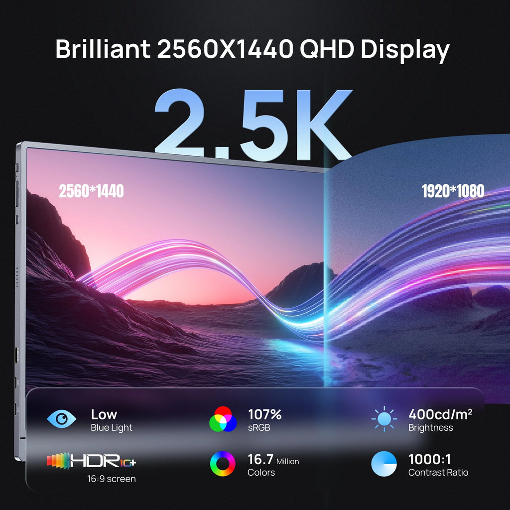 ARZOPA™ Z3FC 16.1” 2.5K 180Hz Portable Gaming Monitor