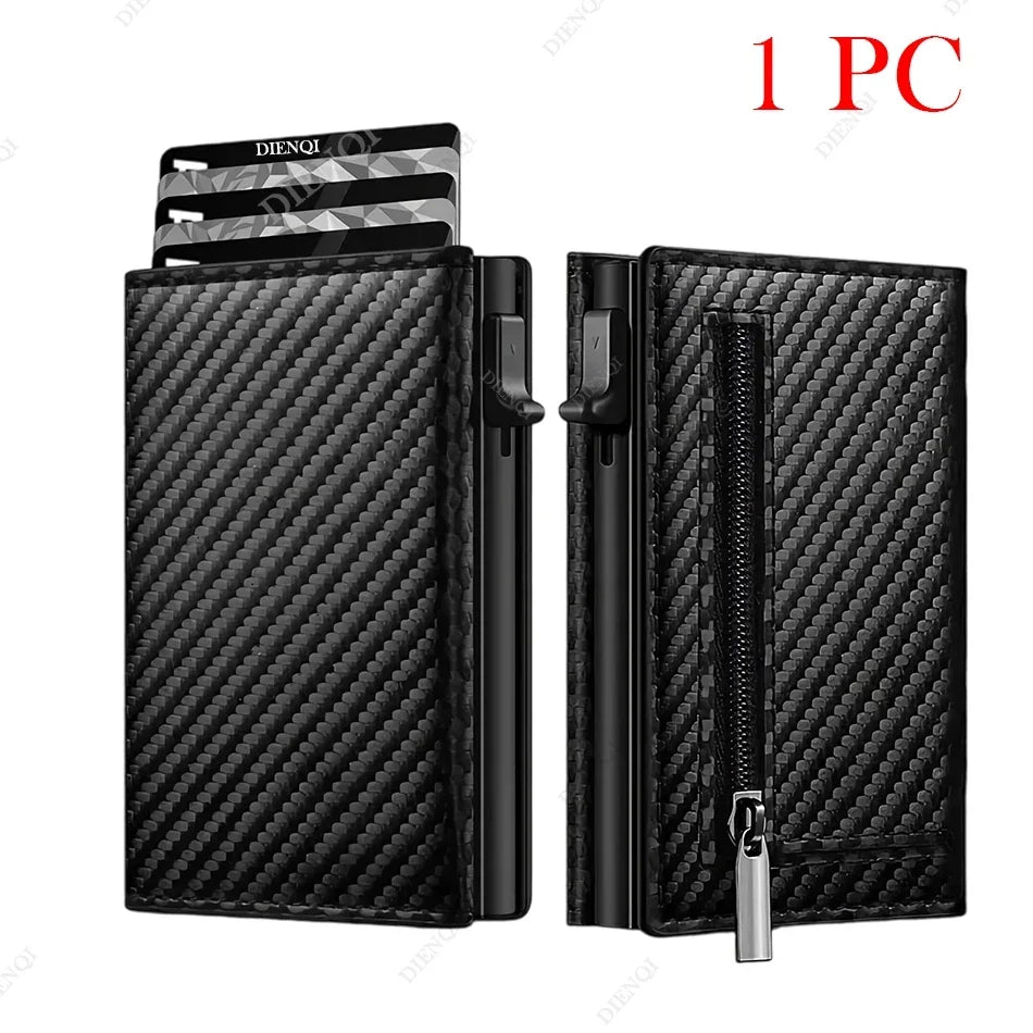 AURION™ Carbon Fiber RFID Slim Card & Coin Wallet for Men