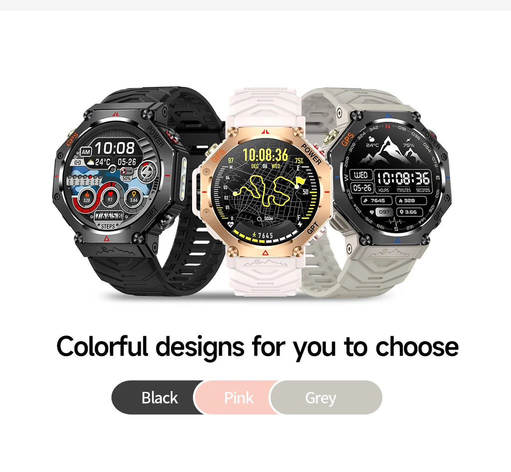 T-Rex 3 Ultra Military-Grade Smartwatch – GPS, 10ATM Waterproof, Compass & Altimeter, AMOLED HD Call
