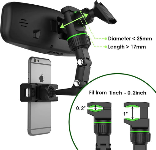 AURAVIEW™ 360 Rearview Mirror Phone Mount