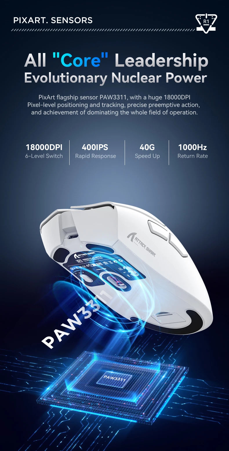 ATTACK SHARK™ R1/X11 UltraLight Wireless Gaming Mouse