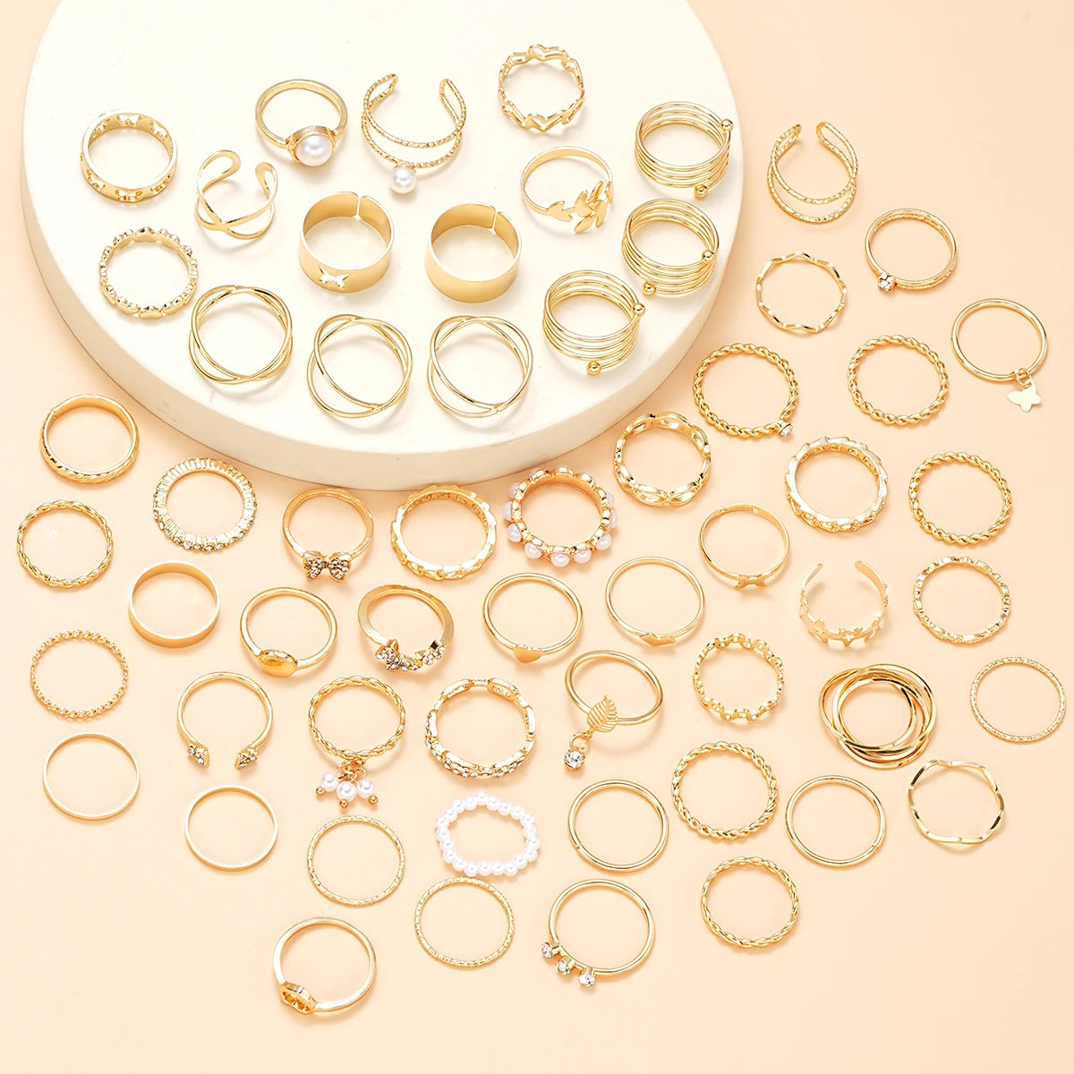 Aurelia™ 58Pcs Vintage Gold Plated Ring Set