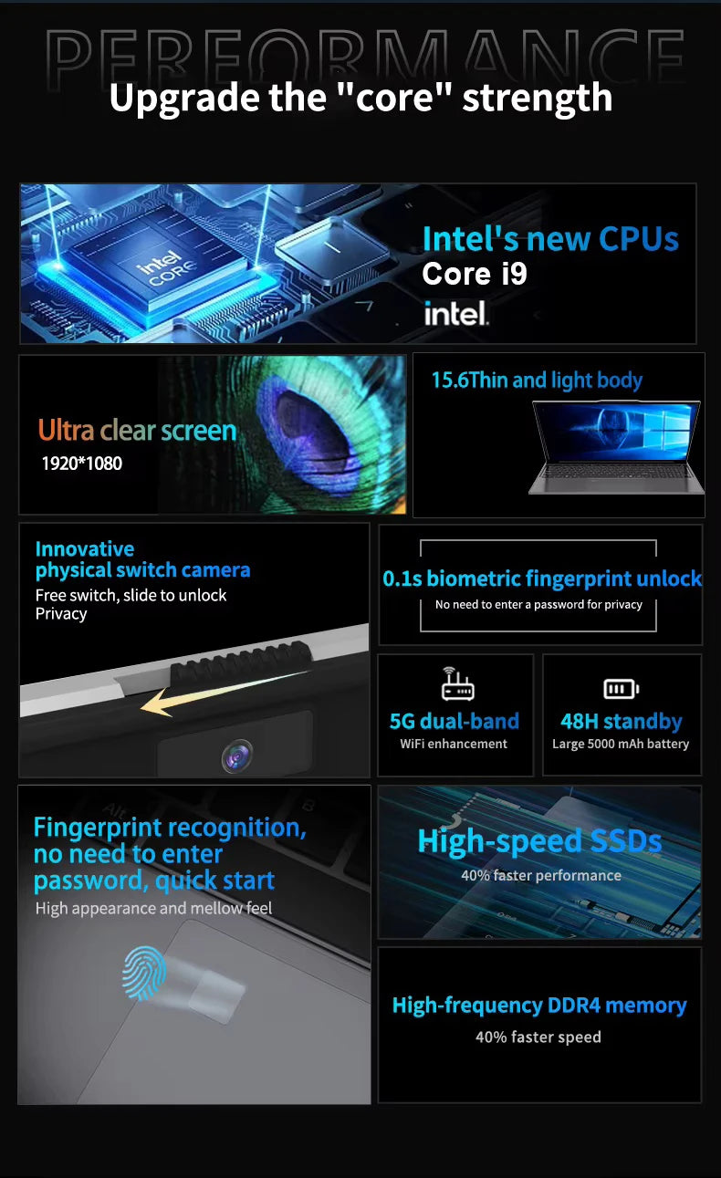 NEXLUX™ 15.6” Core i9 Gaming Performance Laptop