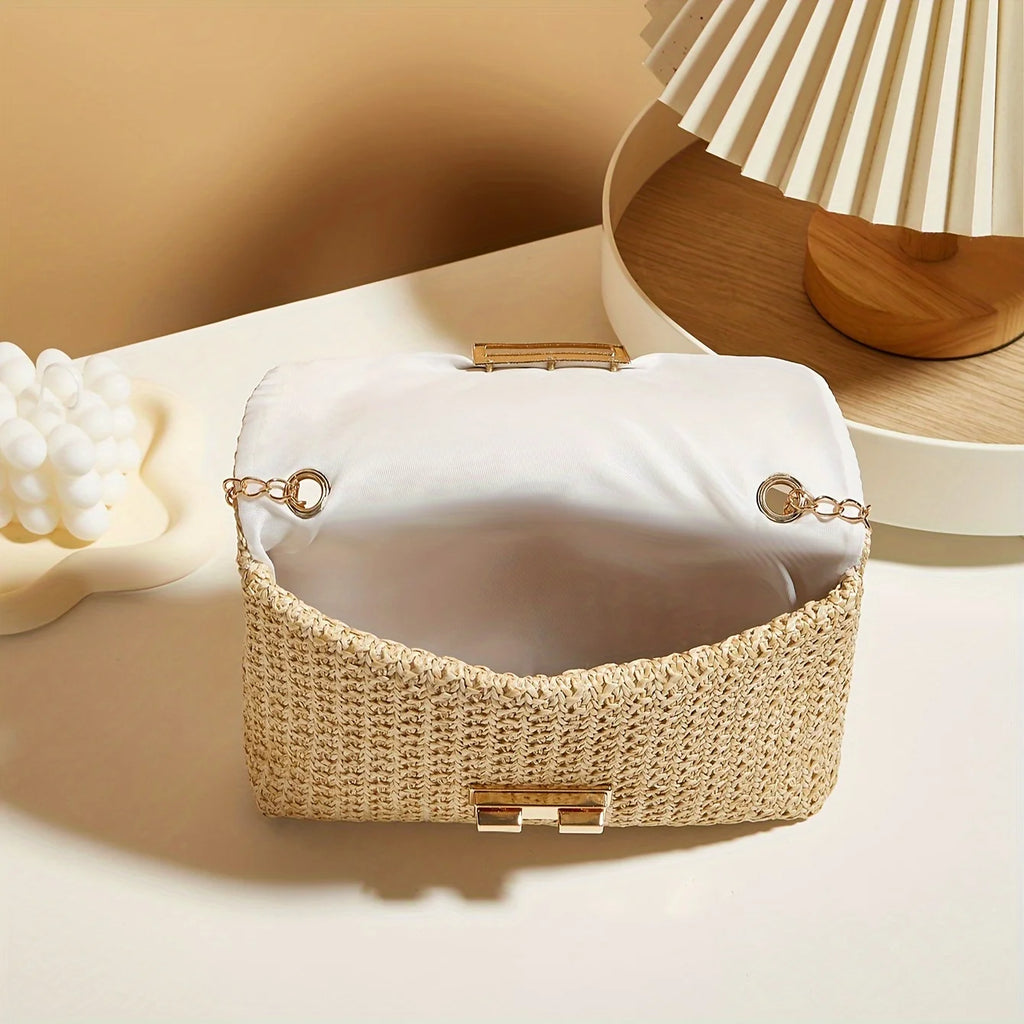 SOLÉVIA™ Handwoven Straw Shoulder Crossbody Bag