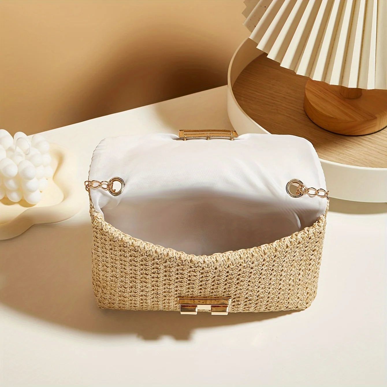 SOLÉVIA™ Handwoven Straw Shoulder Crossbody Bag