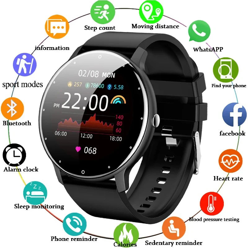 LIGE 2026 Smartwatch – Fitness, Heart Rate Monitor, Waterproof, Android & iOS