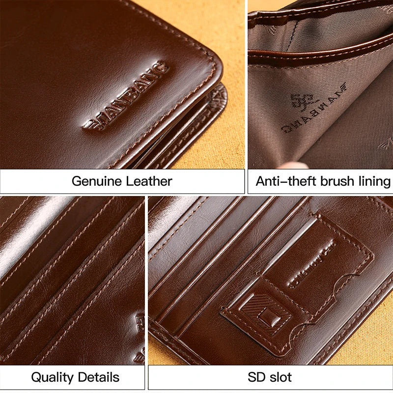 MANBANG™ Classic Genuine Leather Slim Wallet for Men