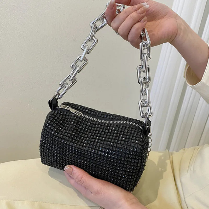 LUXEORA™ CrystalGlow Rhinestone Bucket Bag