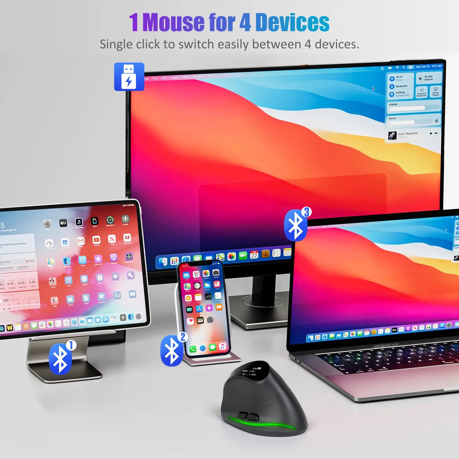 ERGOVA™ F35 Vertical Wireless Ergonomic Mouse