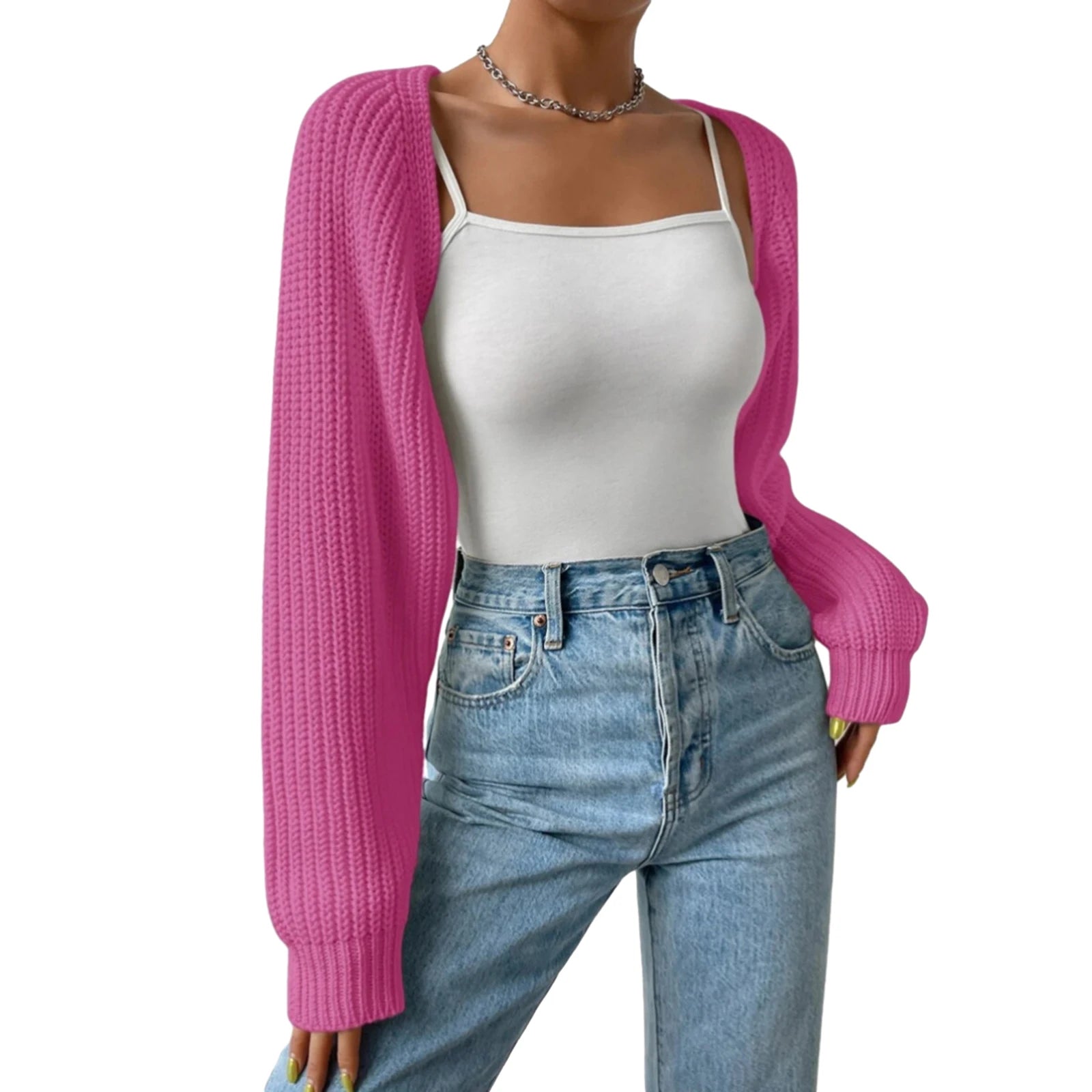 LuxeRib™ Open Front Cropped Cardigan Bolero