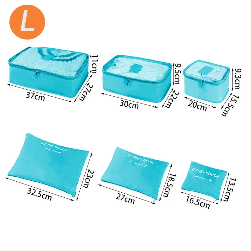TRAVORA™ 6-Piece Travel Packing Organizer Set