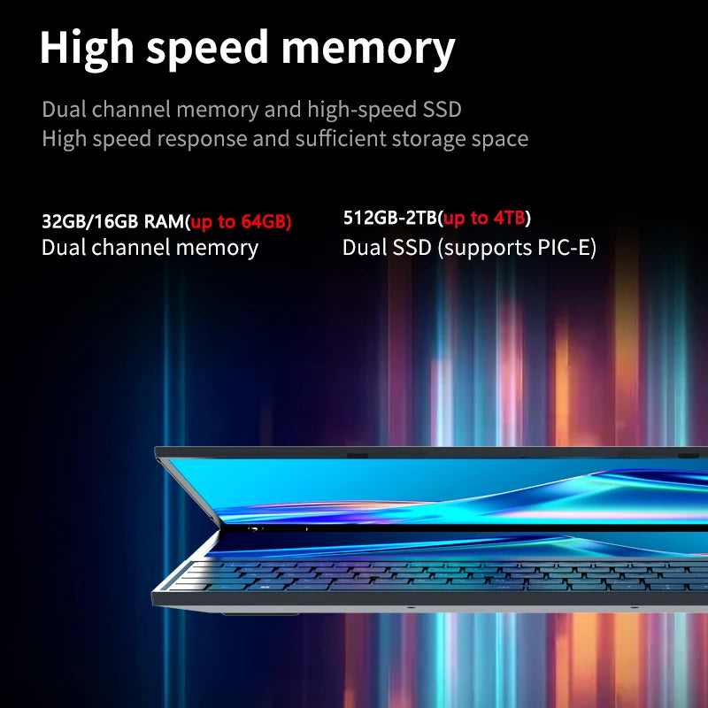 TUHUI™ Dual Screen Pro 16” Intel i7 Gaming Laptop
