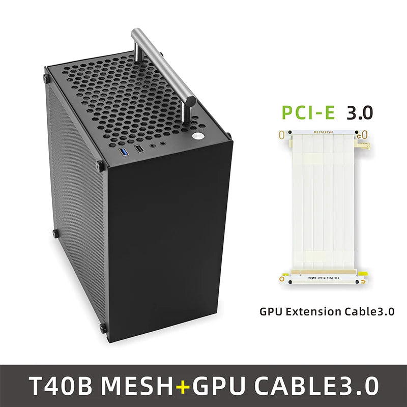 METALFISH™ T40 Mini ITX 7L Compact Gaming Case