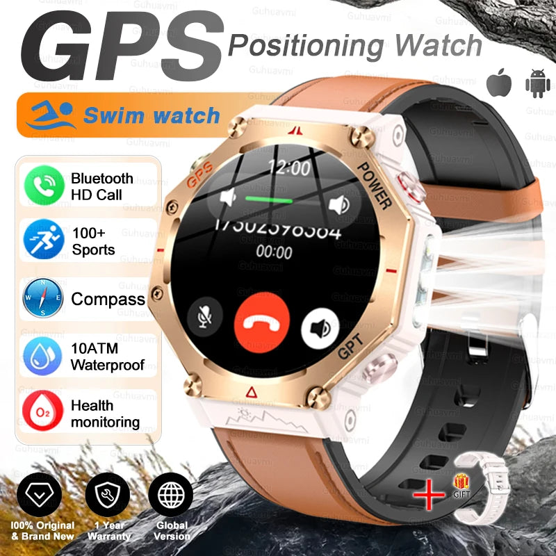 T-Rex 3 Ultra Military-Grade Smartwatch – GPS, 10ATM Waterproof, Compass & Altimeter, AMOLED HD Call
