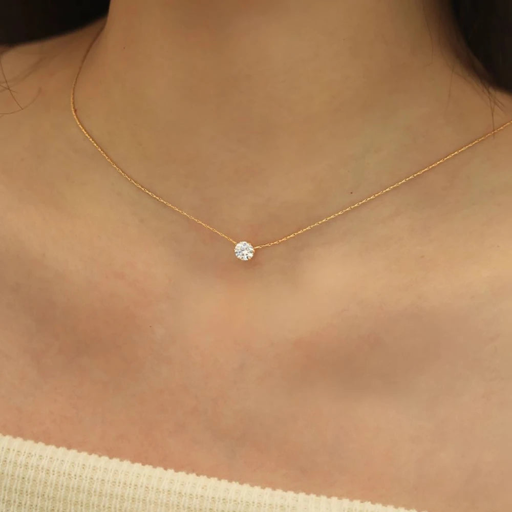 LUNAVÉRA™ Gold Plated Zircon Charm Necklace