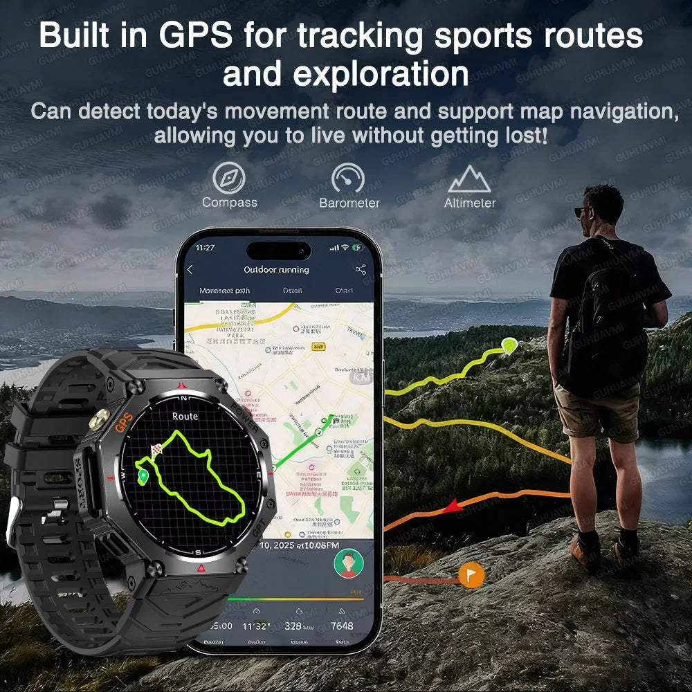 T-Rex 3 Ultra Military-Grade Smartwatch – GPS, 10ATM Waterproof, Compass & Altimeter, AMOLED HD Call