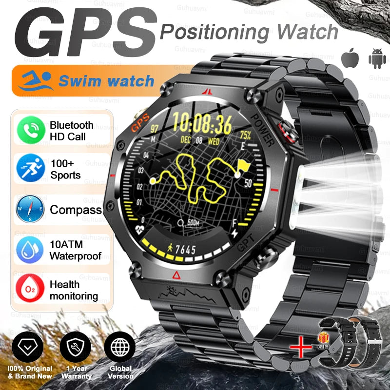 T-Rex 3 Ultra Military-Grade Smartwatch – GPS, 10ATM Waterproof, Compass & Altimeter, AMOLED HD Call