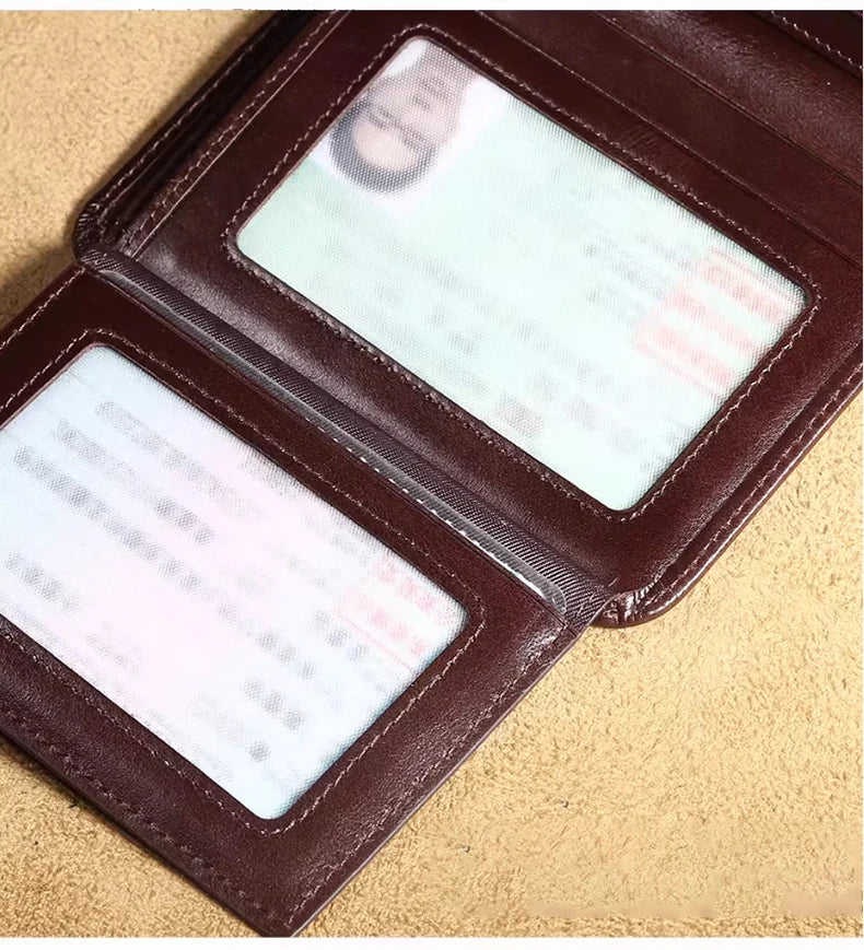 MANBANG™ Classic Genuine Leather Slim Wallet for Men