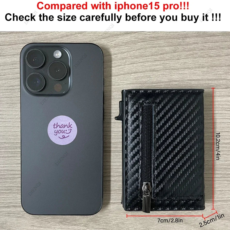 AURION™ Carbon Fiber RFID Slim Card & Coin Wallet for Men