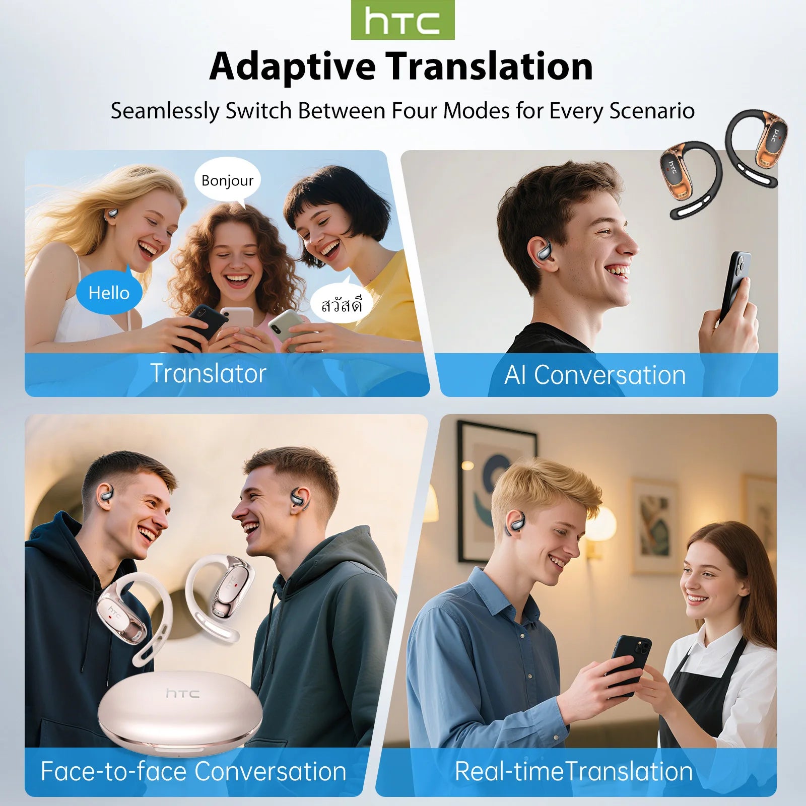 NEXORA™ AI Translation OWS Bluetooth Earhook Earphones