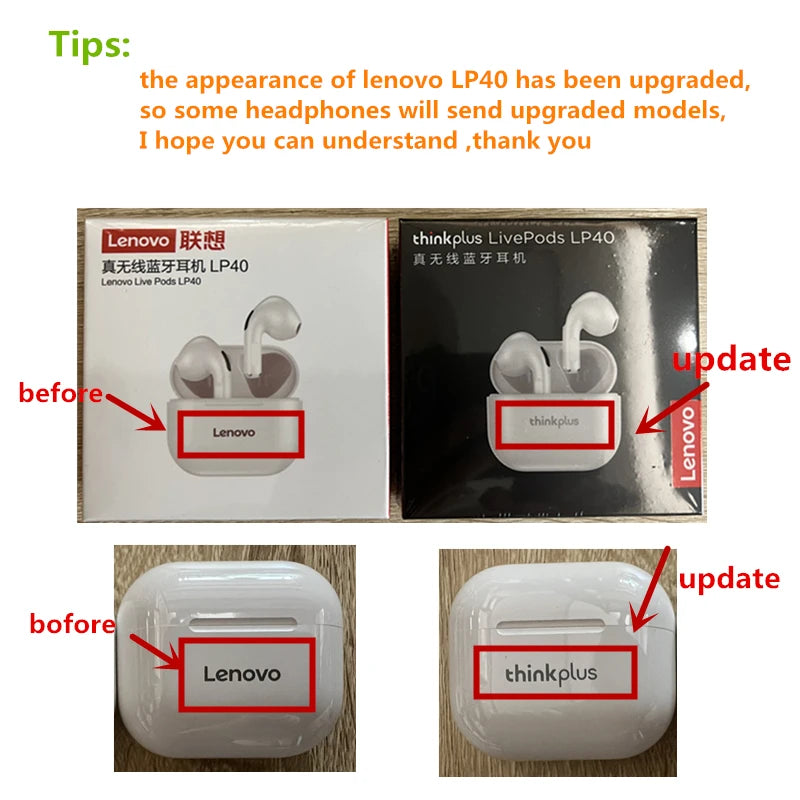 LENOVO™ LP40 Touch Control TWS Wireless Stereo Earbuds