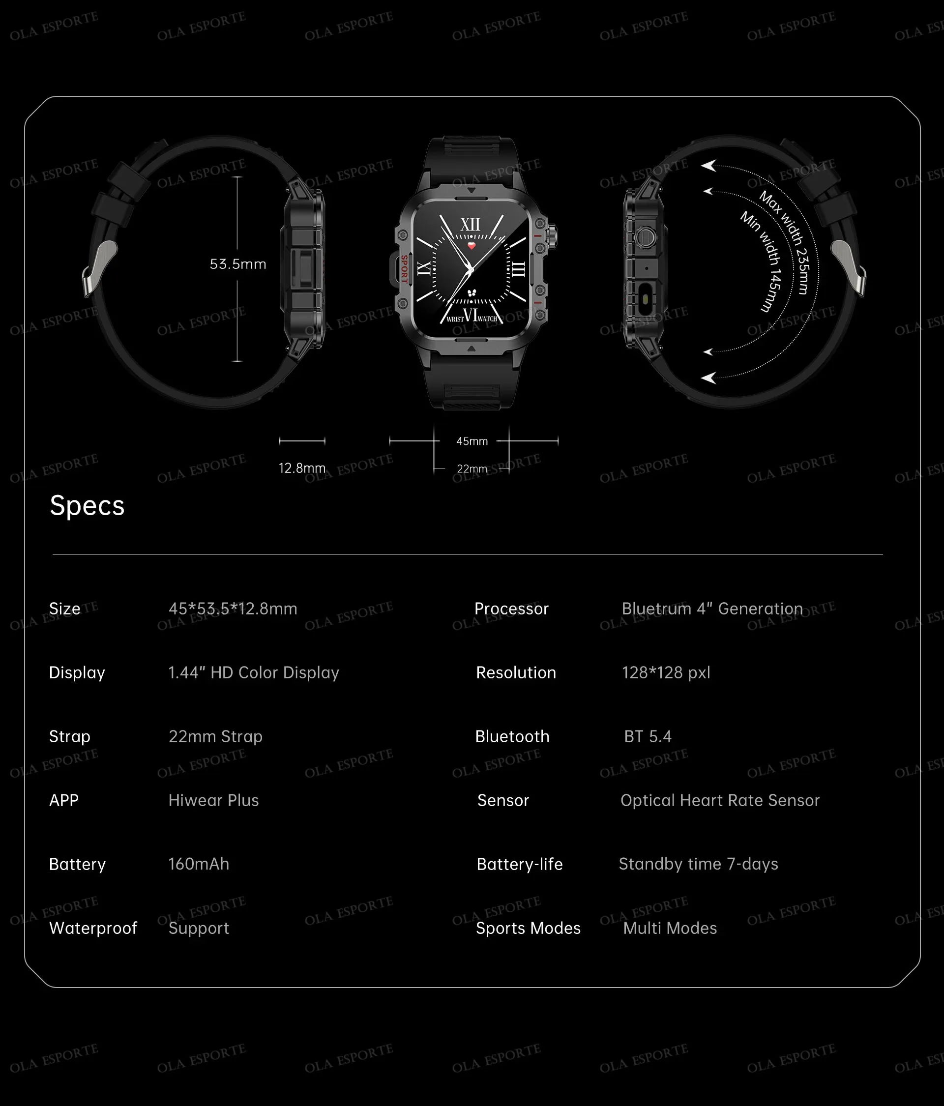 2026 Military-Grade Smartwatch – GPS, Flashlight, 3ATM Waterproof, Bluetooth Call, 100+ Sports Modes