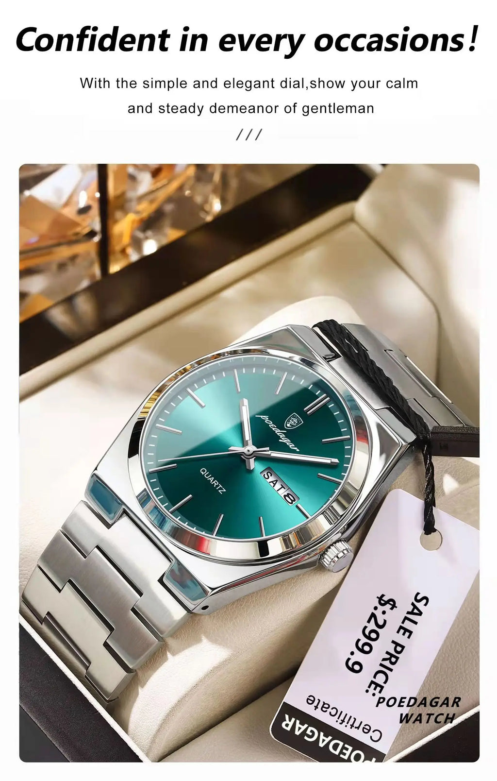POEDAGAR™ Luxury Stainless Steel Quartz Luminous Men’s Watch