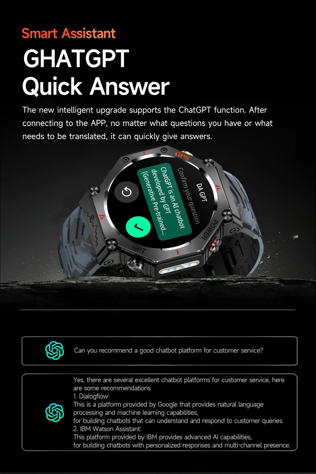T-Rex 3 Ultra Military-Grade Smartwatch – GPS, 10ATM Waterproof, Compass & Altimeter, AMOLED HD Call