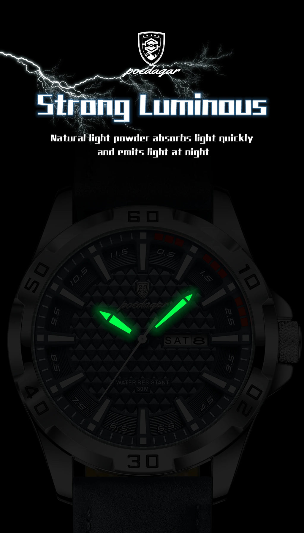 POEDAGAR™ Original Luxury Quartz Sport Leather Men’s Watch