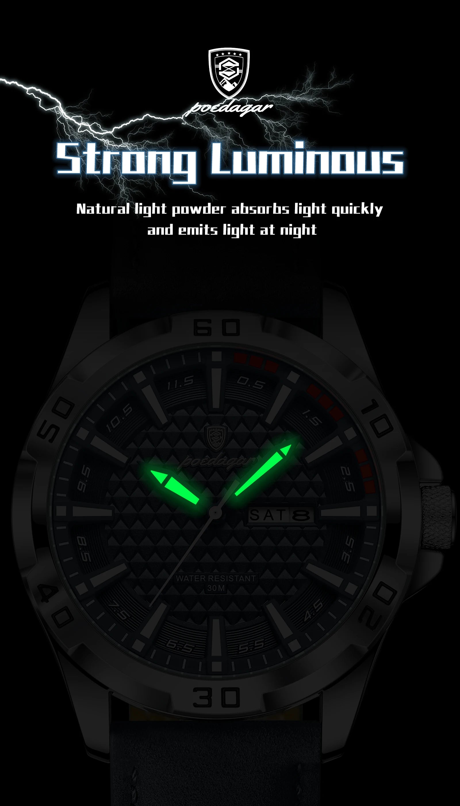 POEDAGAR™ Original Luxury Quartz Sport Leather Men’s Watch