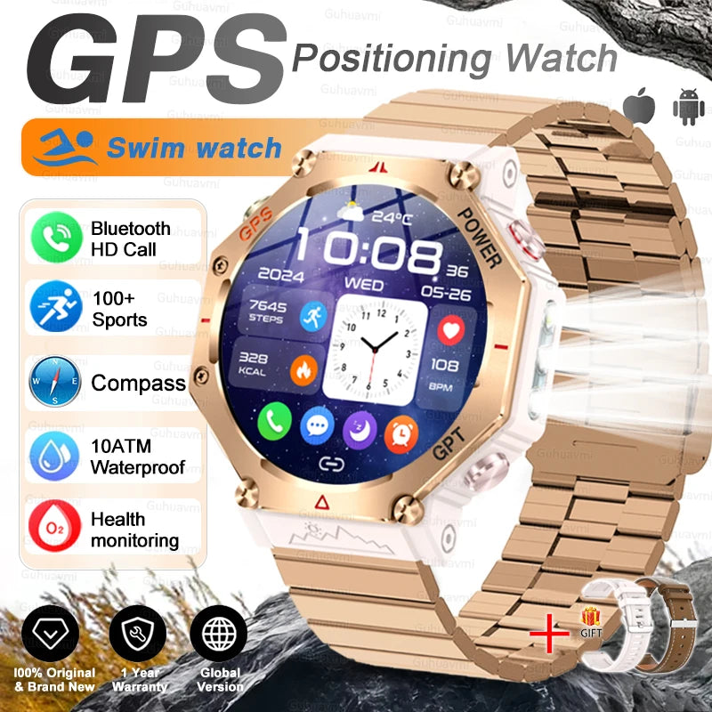 T-Rex 3 Ultra Military-Grade Smartwatch – GPS, 10ATM Waterproof, Compass & Altimeter, AMOLED HD Call