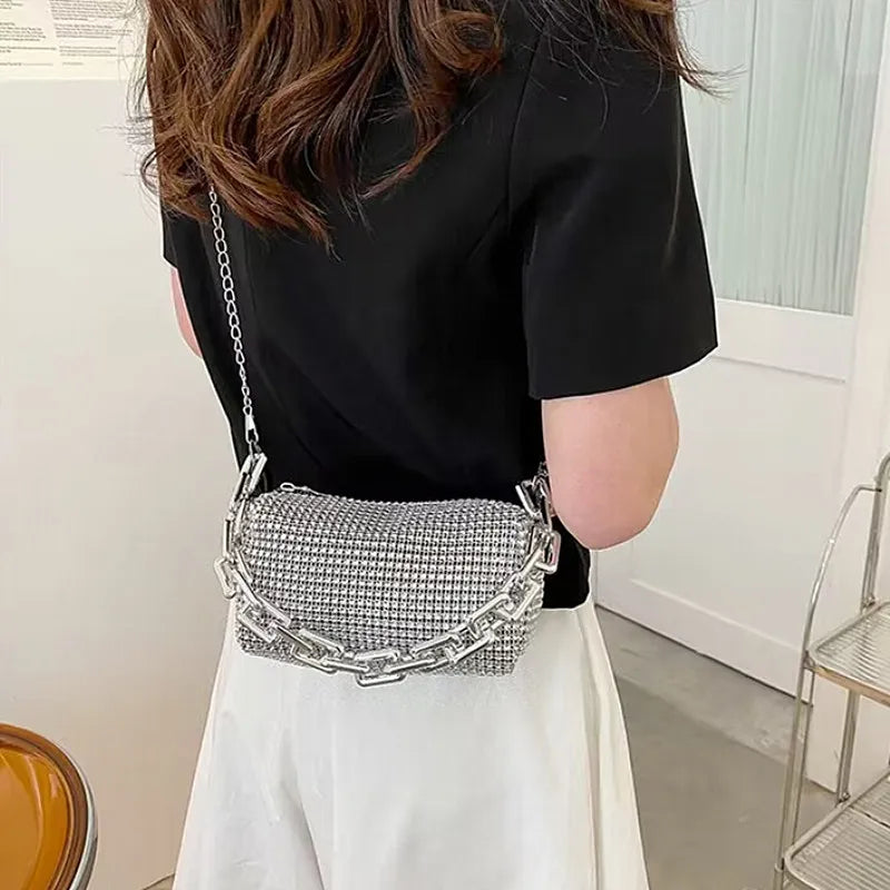 LUXEORA™ CrystalGlow Rhinestone Bucket Bag