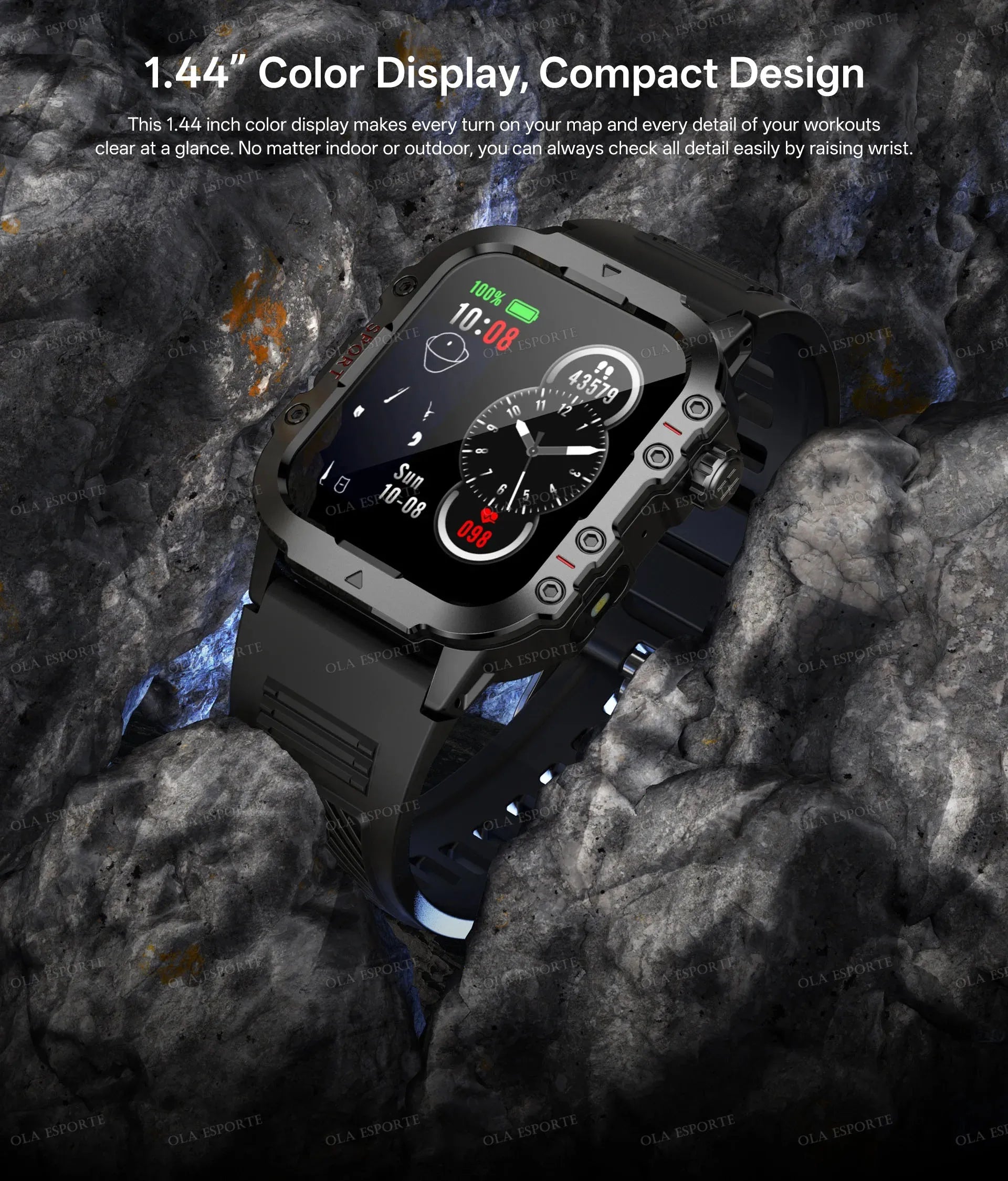 2026 Military-Grade Smartwatch – GPS, Flashlight, 3ATM Waterproof, Bluetooth Call, 100+ Sports Modes