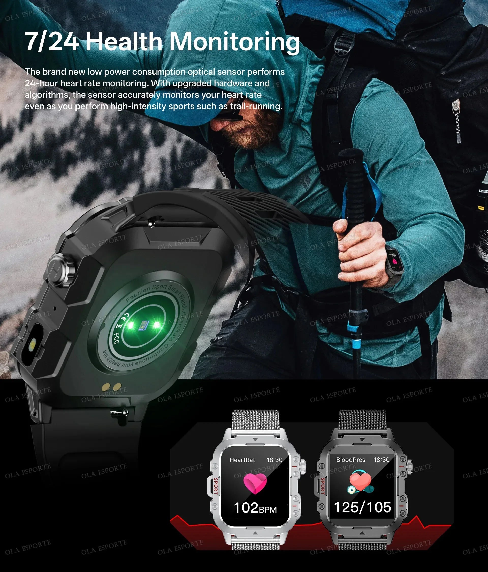 2026 Military-Grade Smartwatch – GPS, Flashlight, 3ATM Waterproof, Bluetooth Call, 100+ Sports Modes
