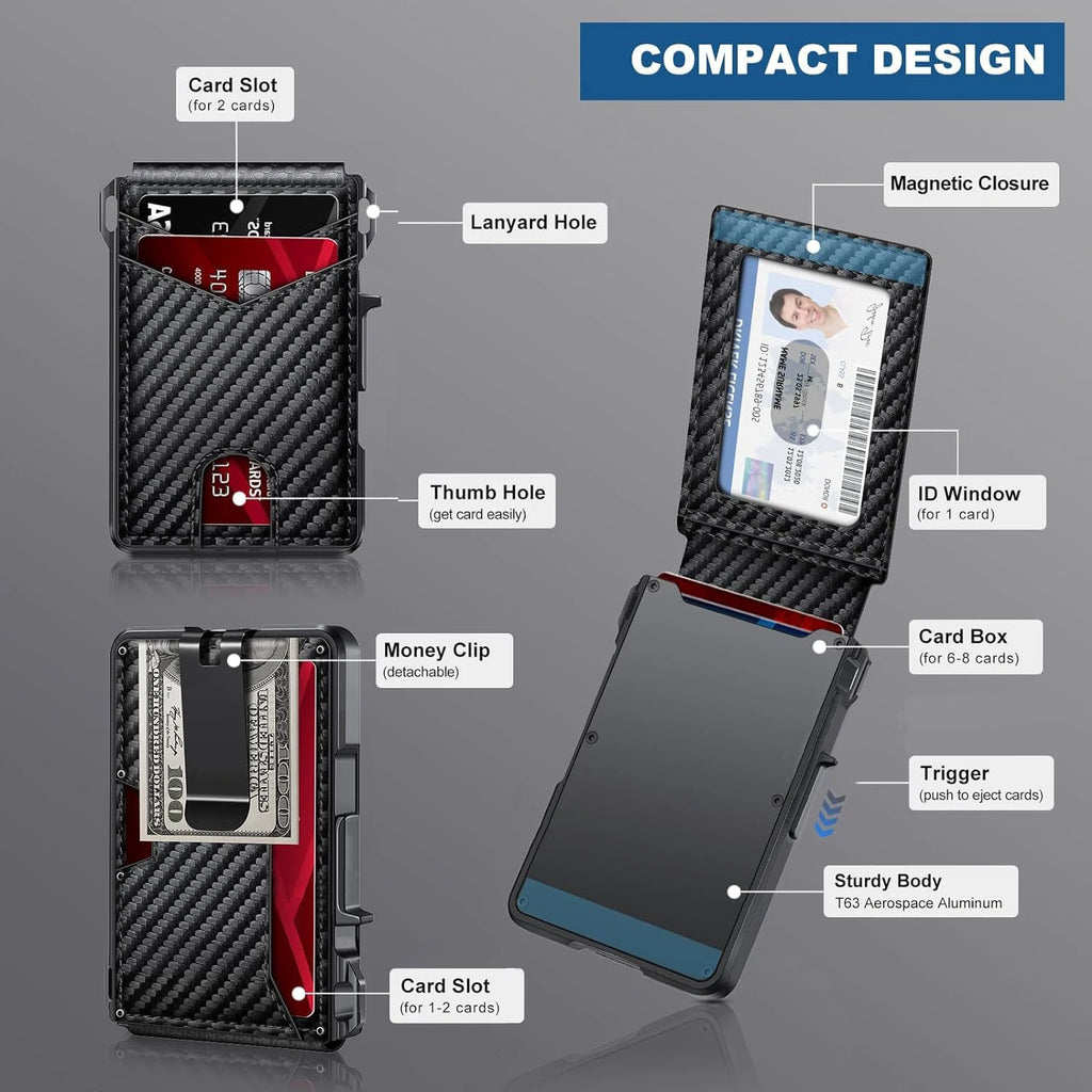 AURION™ RFID Slim Pop-Up Card Holder Wallet for Men