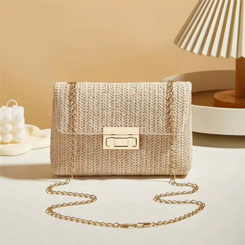 SOLÉVIA™ Handwoven Straw Shoulder Crossbody Bag