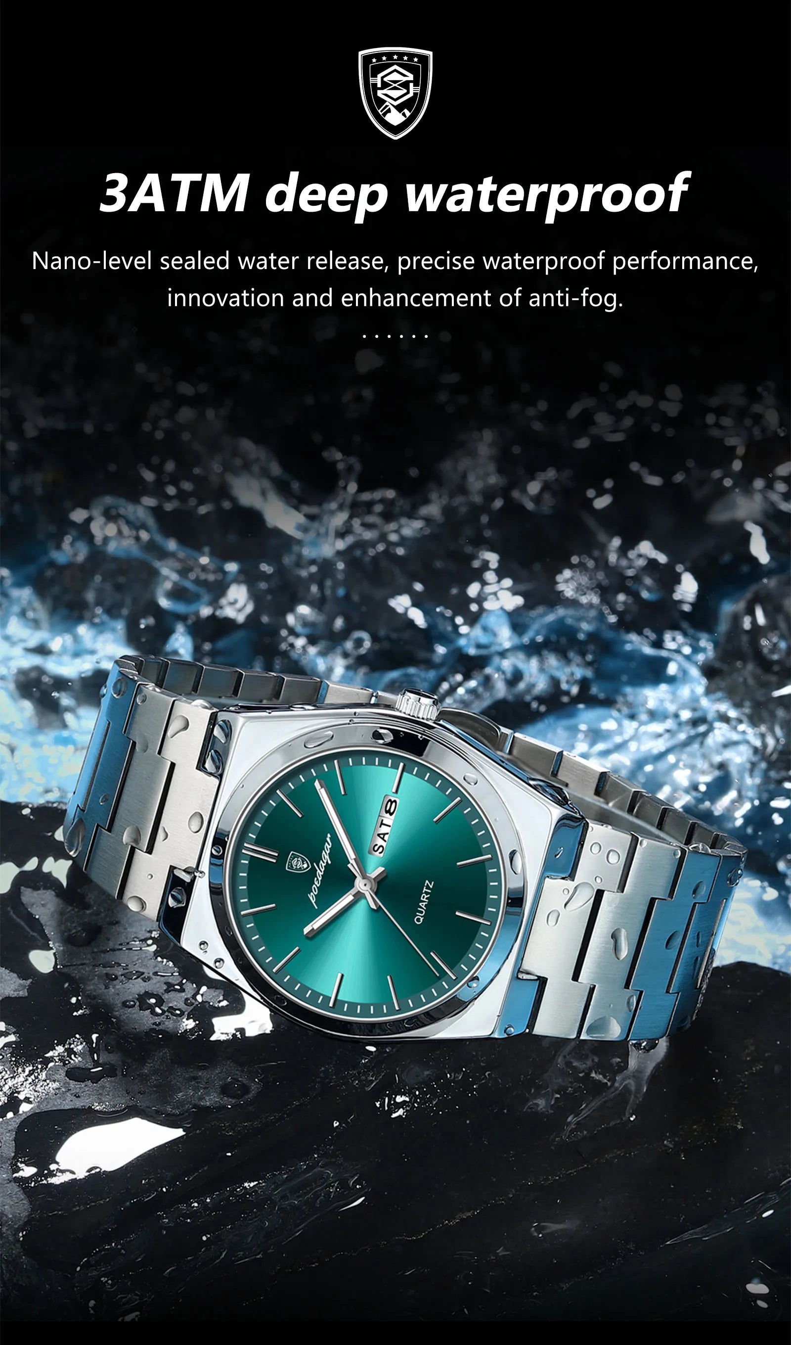 POEDAGAR™ Luxury Stainless Steel Quartz Luminous Men’s Watch