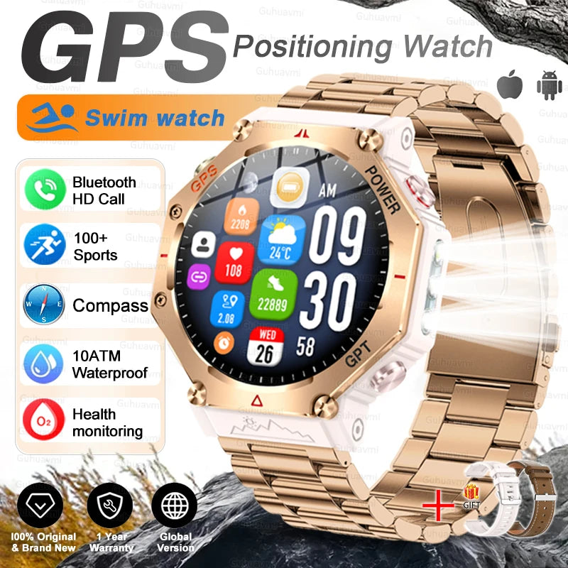 T-Rex 3 Ultra Military-Grade Smartwatch – GPS, 10ATM Waterproof, Compass & Altimeter, AMOLED HD Call