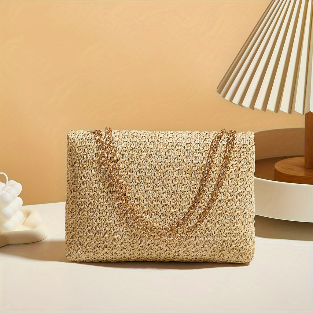 SOLÉVIA™ Handwoven Straw Shoulder Crossbody Bag