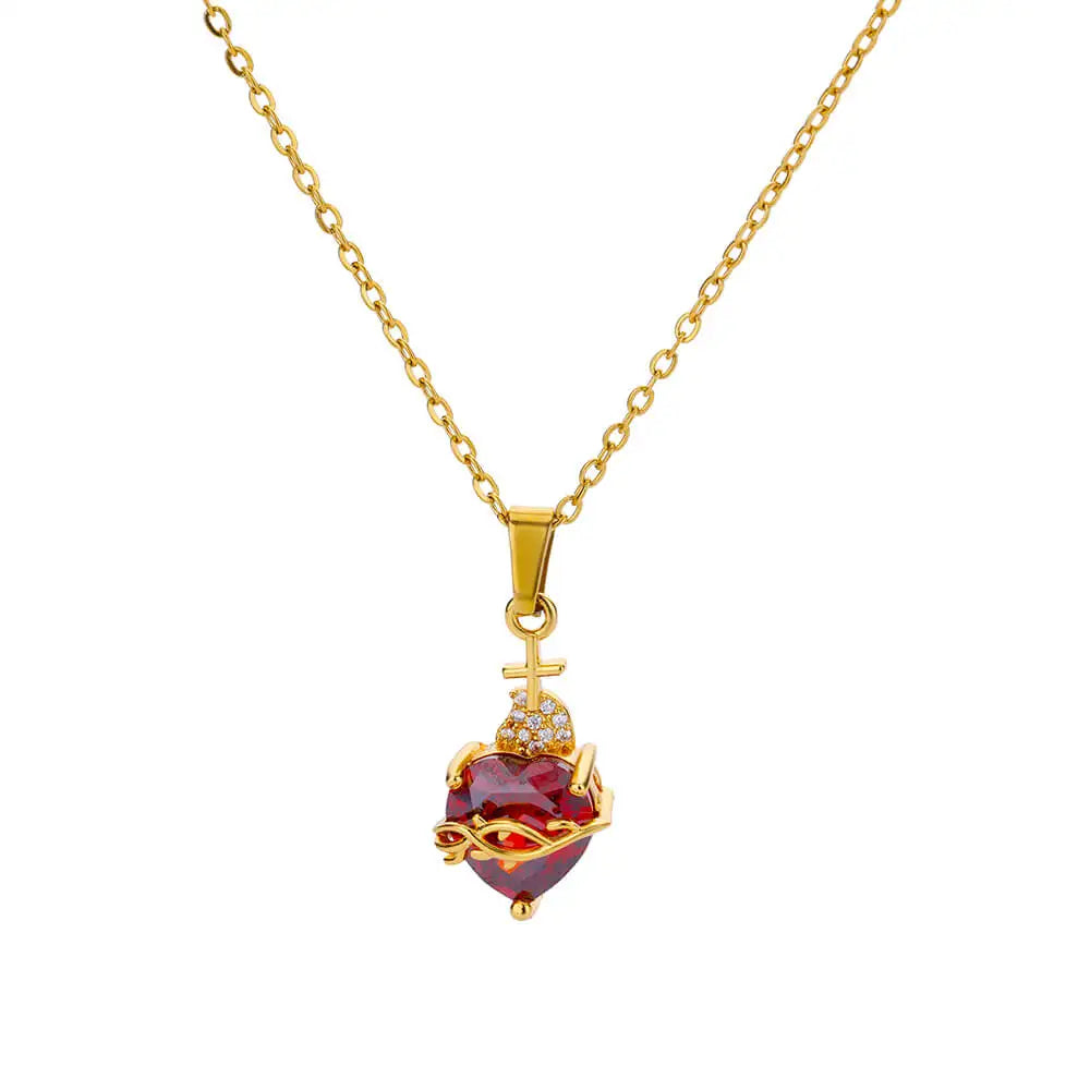 AURÉLIA™ Zircon Heart Cross Necklace